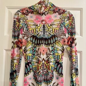 AFRM ZADIE POWER MESH TURTLENECK TOP - small.  Great spring colors